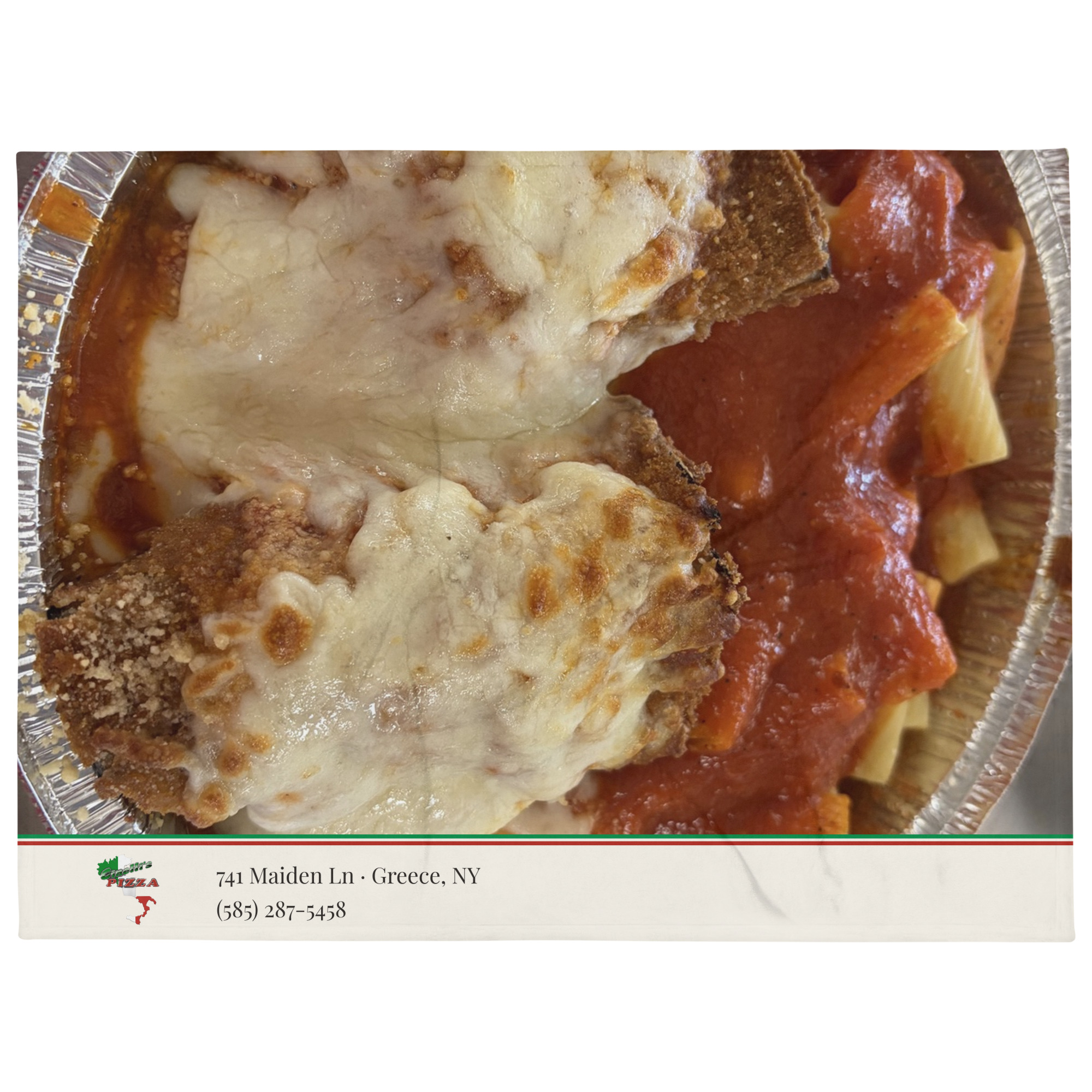 Eggplant Parm Throw Blanket product photo — Full design