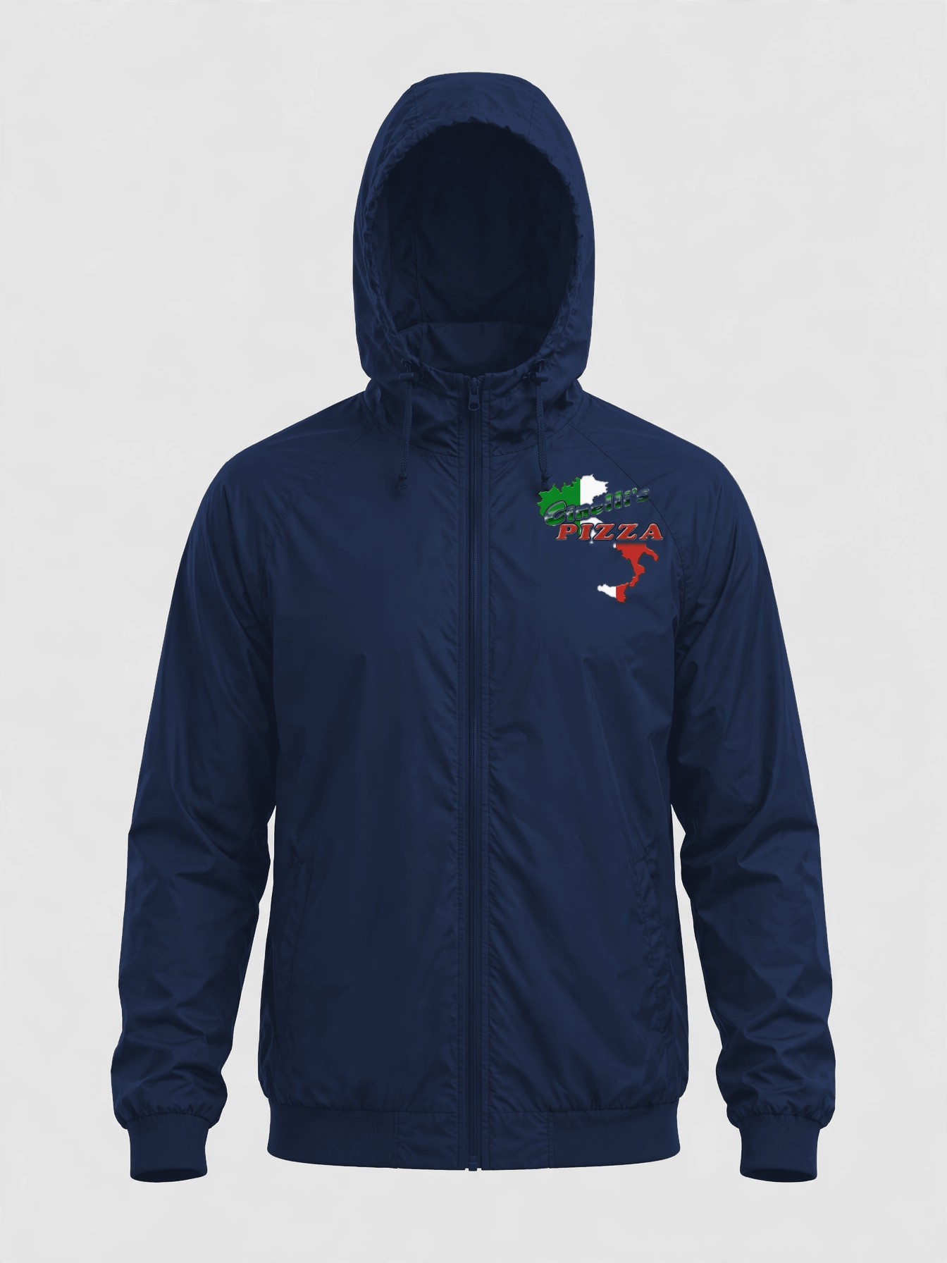 Premium Windbreaker product photo — Navy — front