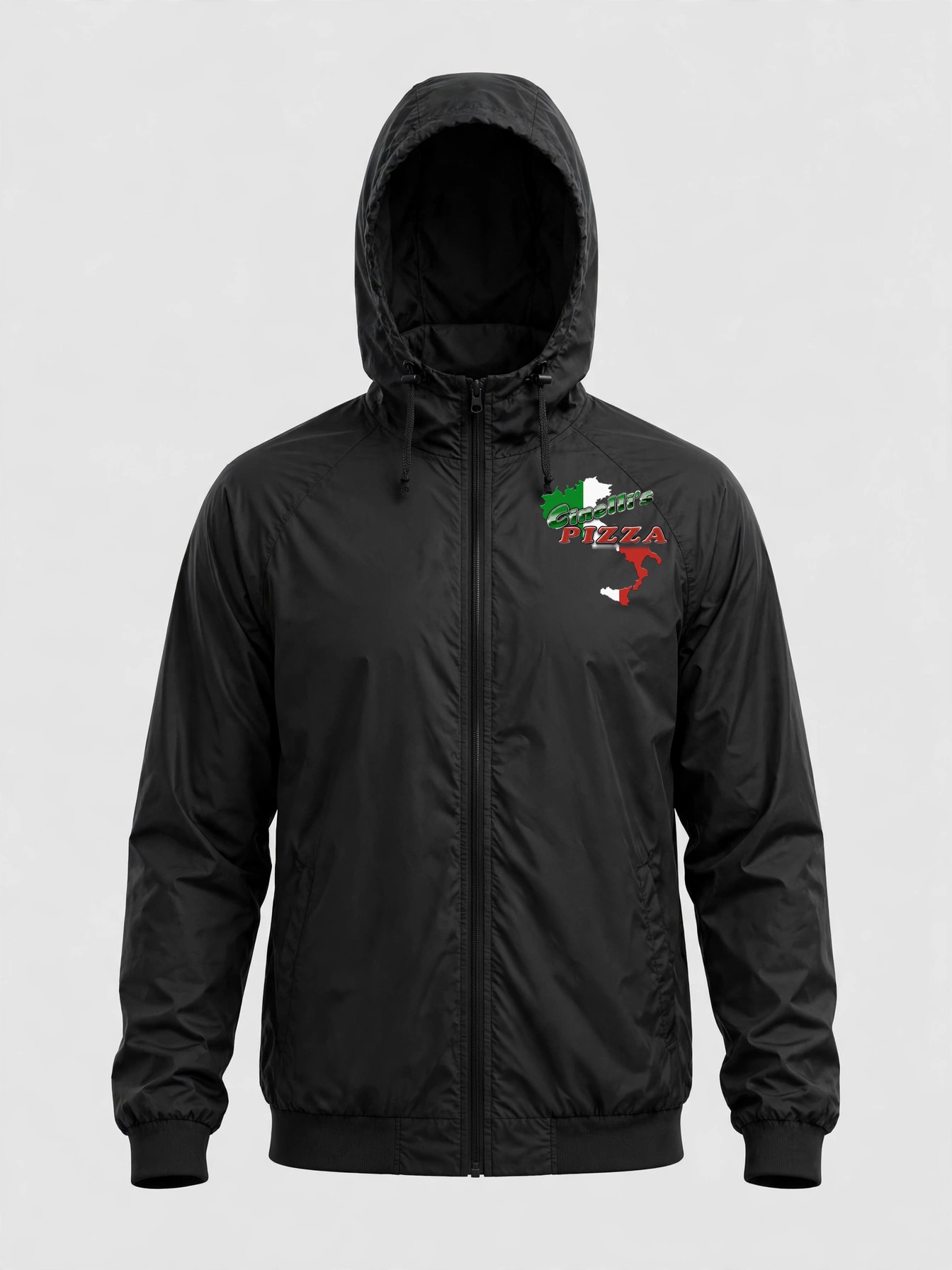 Premium Windbreaker product photo — Black — front