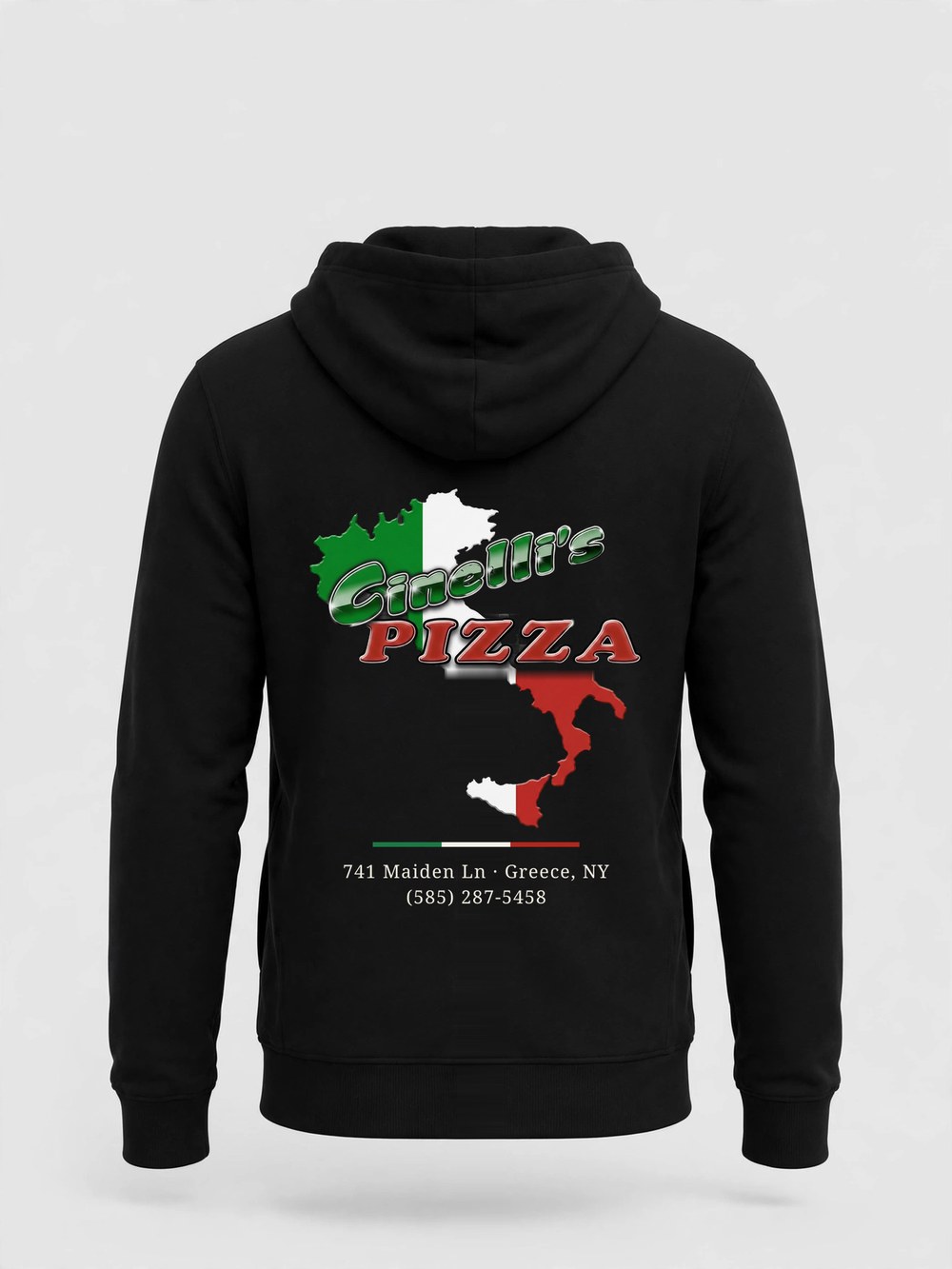 Zip-Up Hoodie product photo — Black — back