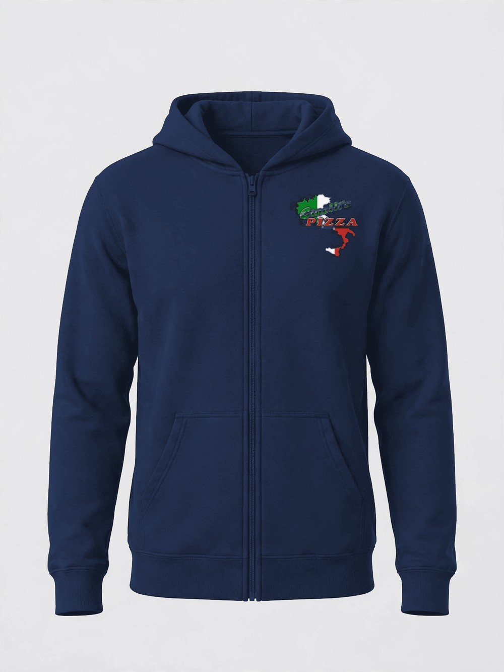 Zip-Up Hoodie product photo — Navy — front